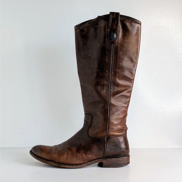 Frye Boots Melissa Button 77172 Womens 8.5 Brown Tall Knee High Leather Riding - Picture 10 of 16